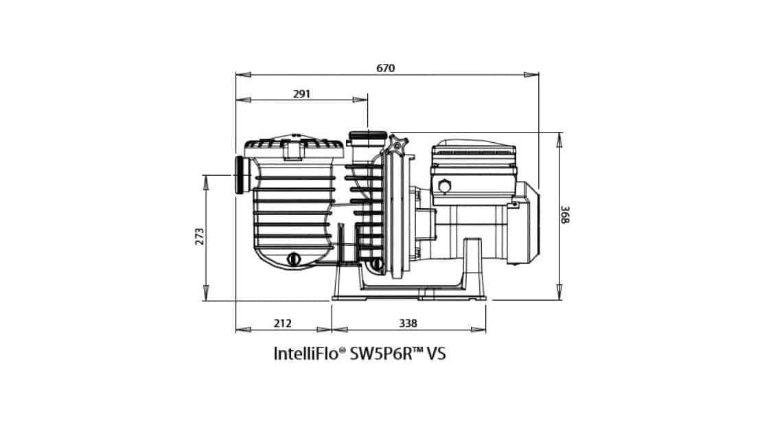 Dimension pompe Intelliflo SW5P6R VSD2